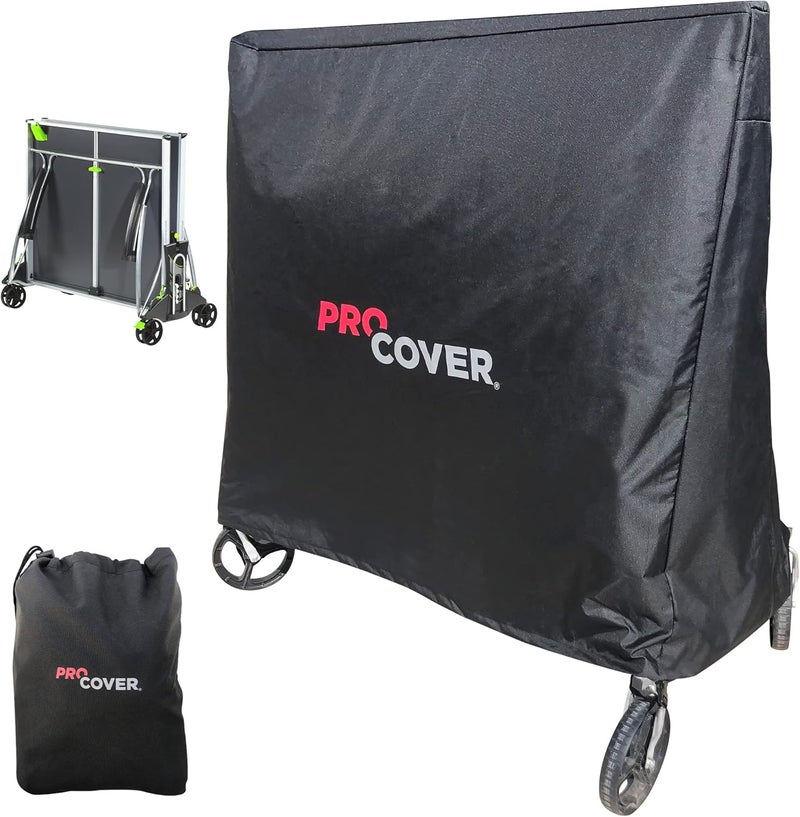 ProCover Professionnal Ping Pong Table Cover. Premium Quality. Ultra-Resistant and Waterproof for Outdoor and Indoor use. Oxford 600D strong fabric. Universal tennis table cover. - Image 1